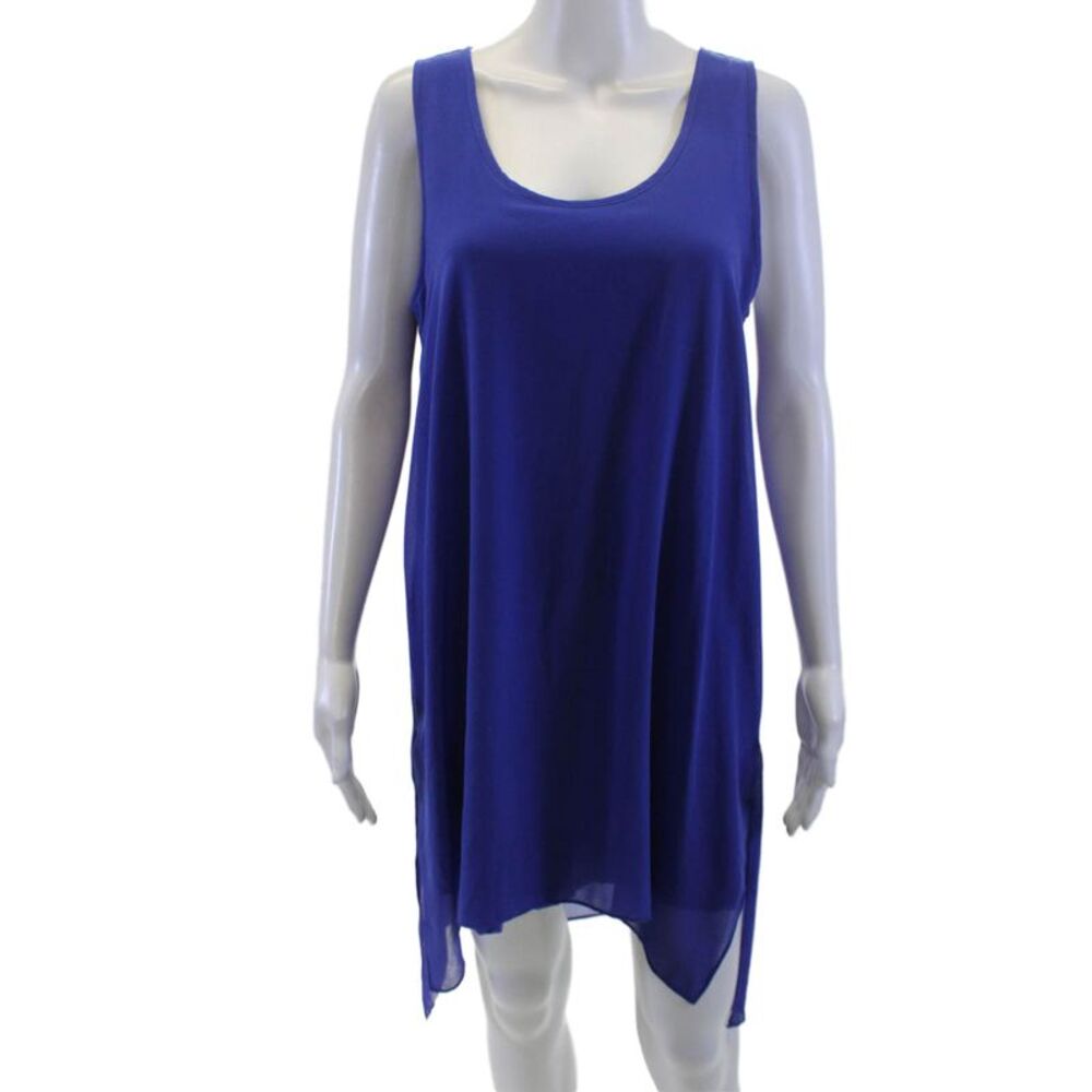 Catherine Catherine Malandrino Women Tank Shift Tunic Blue Sleeveless Size M
